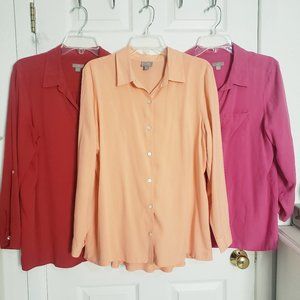 EUC Bundle of 3 J. Jill Silk Shirts, L, LP